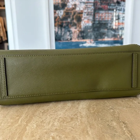 Tory Burch Olive Leather Satchel with Gold Hardware - Picture 4 of 5